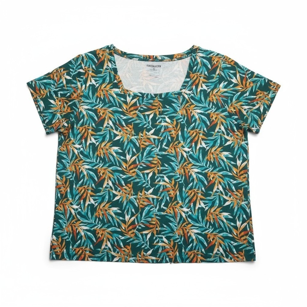 Croft & Barrow Women's Cotton Tropical Top Tee 3X Short‎ Sleeve Summer Vacation